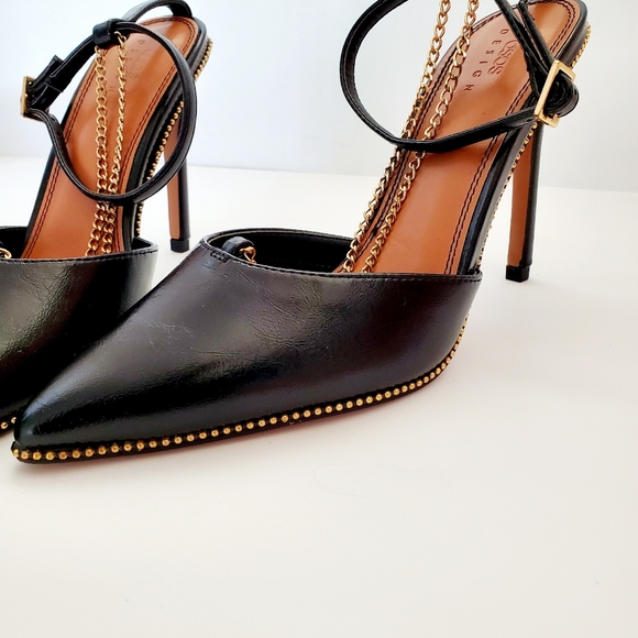 ASOS DESIGN Priscilla Black Pointed Toe High Heels with Chain Size 8Cat & Jack B - Picture 5 of 10